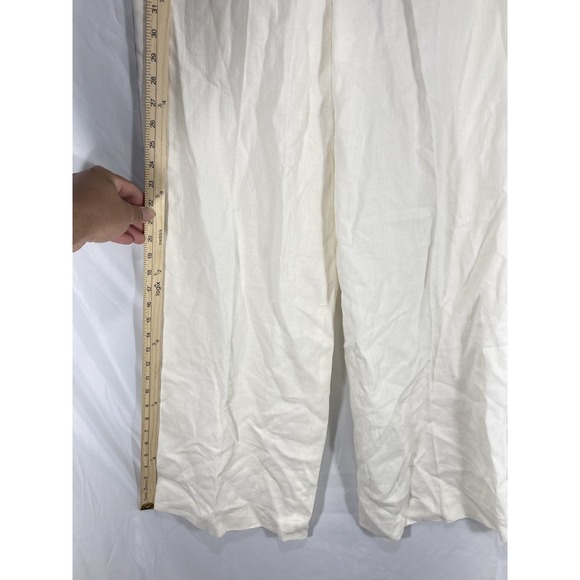 ZARA 68% LINEN BLEND Wide Leg Beige, OFF WHITE, SIZE Medium NEW - Picture 15 of 16